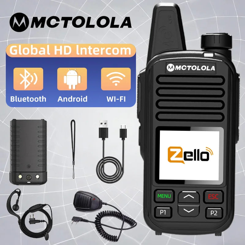 MOTOLOLA 4G Zello global high-definition sound quality walkie talkie Wi Fi  Android Bluetooth Type-C fast charging Global PTT