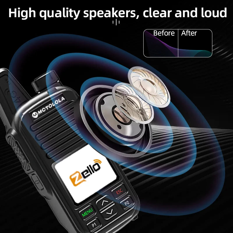 MOTOLOLA 4G Zello global high-definition sound quality walkie talkie Wi Fi  Android Bluetooth Type-C fast charging Global PTT