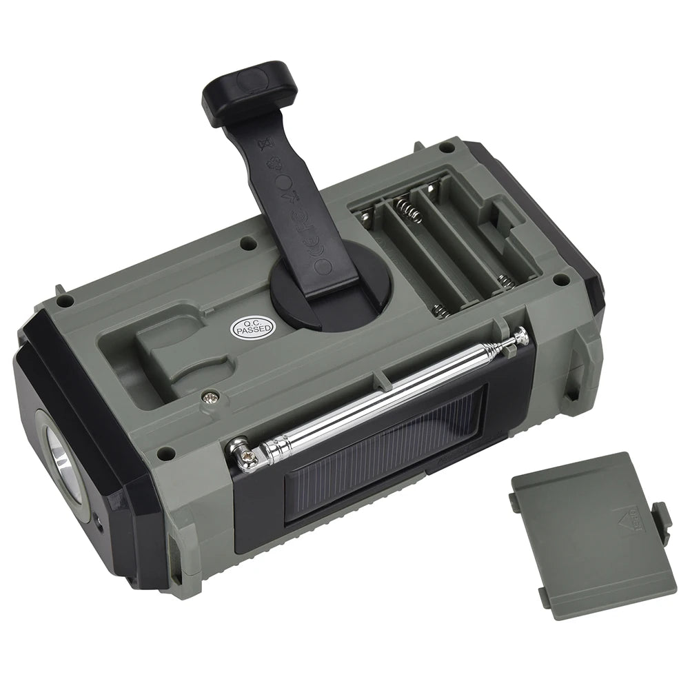 Solar Hand Crank AM FM SW NOAA Weather Radio 4 Ways Powered 10000MAh Multifunction Radio Torch SOS Alarm Power Bank for Survival