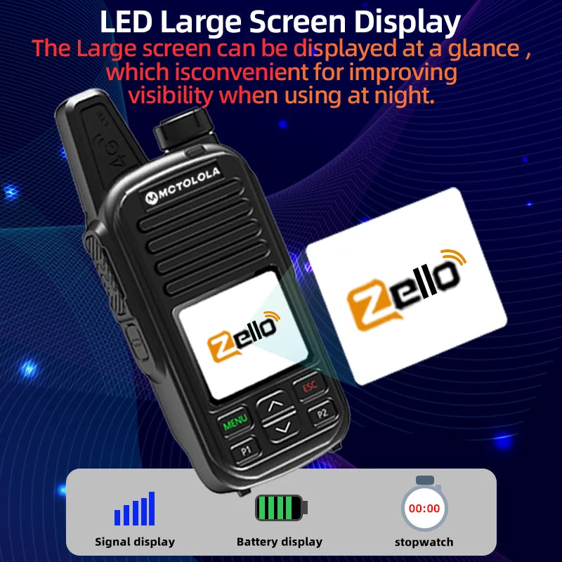 MOTOLOLA 4G Zello global high-definition sound quality walkie talkie Wi Fi  Android Bluetooth Type-C fast charging Global PTT